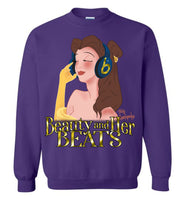 Beauty and Her Beats - Gildan Crewneck Sweatshirt