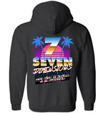 7 Dimensions - New Retro Miami 2 - Gildan Zip Hoodie