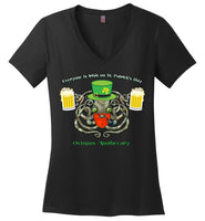 Octopus Apothecary St Patrick - District Made Ladies Perfect Weight V-Neck