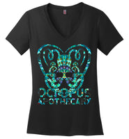 Octopus Apothecary - Tie Dyed - District Made Ladies Perfect Weight V-Neck