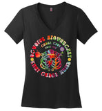 Octopus Apothecary - Tie Dye 01 - District Made Ladies Perfect Weight V-Neck