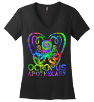 Octopus Apothecary Tie Dye Spiral - District Made Ladies Perfect Weight V-Neck