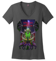 CTHULHU FOR AMERICA - District Made Ladies Perfect Weight V-Neck