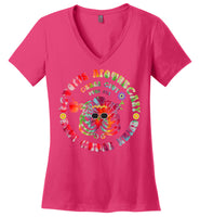 Octopus Apothecary - Tie Dye 01 - District Made Ladies Perfect Weight V-Neck