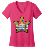 Seven Dimensions: Essential Flower - District Made Ladies Perfect Weight V-Neck