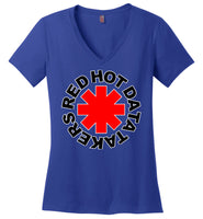Red Hot Data Takers - Ladies Perfect Weight V-Neck