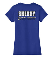 Seven Dimensions - Sherry, New Retro - District Made Ladies Perfect Weight V-Neck
