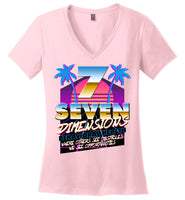 Seven Dimensions - Kelsey, New Retro - District Made Ladies Perfect Weight V-Neck
