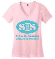 Sew It Seams Blue Logo V-Neck