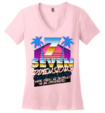 Seven Dimensions - Courtney, New Retro - District Made Ladies Perfect Weight V-Neck