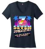 Seven Dimensions - Jamie, New Retro - District Made Ladies Perfect Weight V-Neck