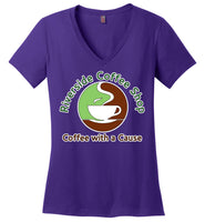 Riverside Coffee Shop - District Made Ladies Perfect Weight V-Neck