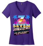 Seven Dimensions - Jamie, New Retro - District Made Ladies Perfect Weight V-Neck