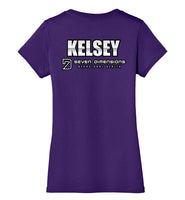 Seven Dimensions - Kelsey, Flower - District Made Ladies Perfect Weight V-Neck