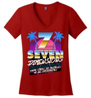 Seven Dimensions - Krista, New Retro - District Made Ladies Perfect Weight V-Neck