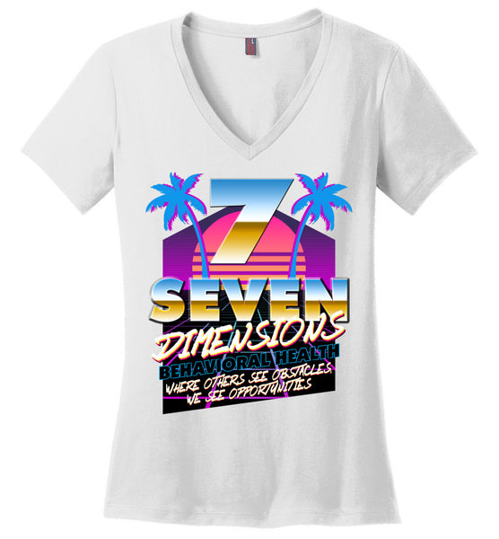 Seven Dimensions - Krista, New Retro - District Made Ladies Perfect Weight V-Neck