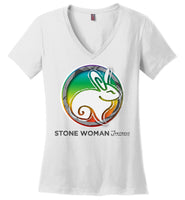 Stone Woman Journeys 01 - District Made Ladies Perfect Weight V-Neck