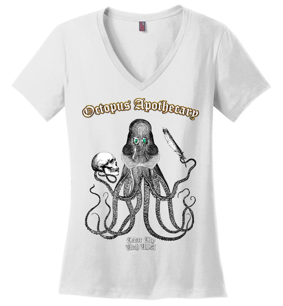 Octopus Apothecary - The Bard - District Made Ladies Perfect Weight V-Neck