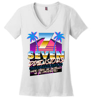 Seven Dimensions - Jamie, New Retro - District Made Ladies Perfect Weight V-Neck