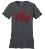 Witch - Red Text Ladies Perfect Weight Tee