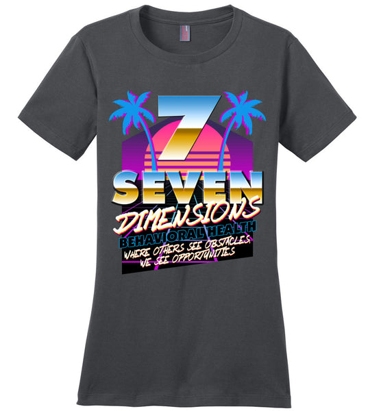 Seven Dimensions - Sherry, New Retro - District Made Ladies Perfect Weight Tee