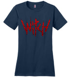 Witch - Red Text Ladies Perfect Weight Tee