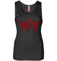 Witch - Red Text Womens Jersey Tank