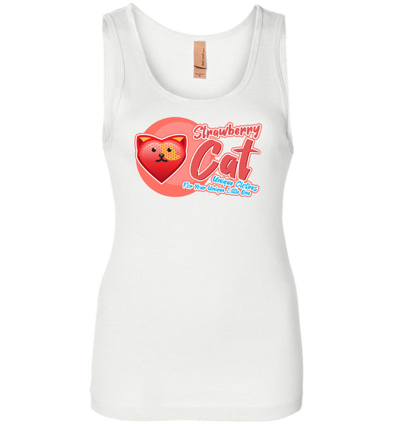 Strawberry Cat - Lifestyle - Next Level Womens Jersey Tank