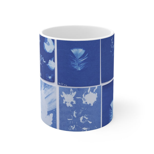 Prussian Bleu - Cyanotype Flowers In Water - 11oz Mug