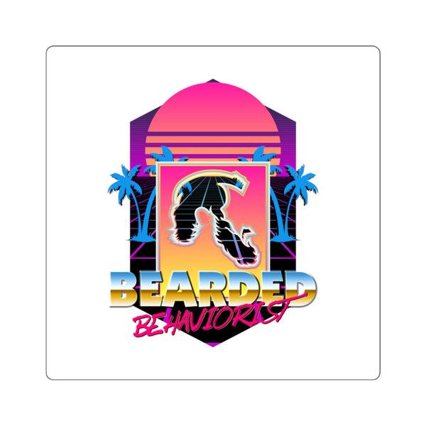 Retro Bearded Behaviorist - Square Stickers