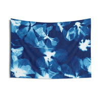 Prussian Bleu - Cyanotype Flowers In Water - Indoor Wall Tapestries