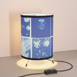 Prussian Bleu - Cyanotype Collage - Tripod Lamp with High-Res Printed Shade, US/CA plug