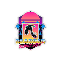 Retro Bearded Behaviorist Kiss-Cut Stickers