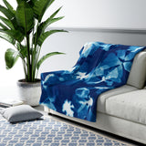Prussian Bleu - Cyanotype Flowers & Water - Sherpa Fleece Blanket