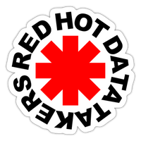 Red Hot Data Takers Waterproof Sticker - white matte