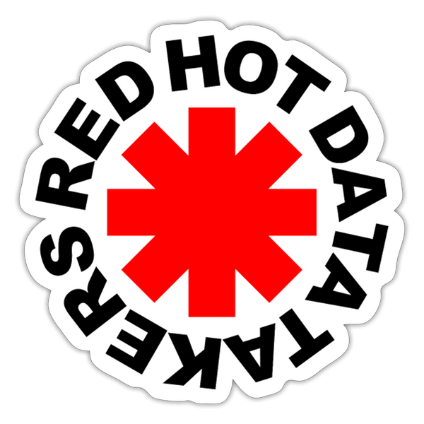 Red Hot Data Takers Waterproof Sticker - white matte