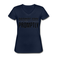 Prompt Fade Promptly Women's V-Neck T-Shirt - navy