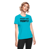 Prompt Fade Promptly Women's Moisture Wicking Performance T-Shirt - turquoise
