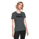 Prompt Fade Promptly Women's Moisture Wicking Performance T-Shirt - charcoal