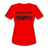 Prompt Fade Promptly Women's Moisture Wicking Performance T-Shirt - red