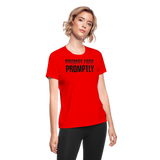 Prompt Fade Promptly Women's Moisture Wicking Performance T-Shirt - red