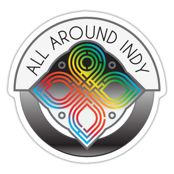 All Around Indy Alt Logo Sticker - white matte