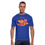 Pink Papa Dungeons, Diapers, & Dragon's Moisture Wicking Performance T-Shirt - royal blue
