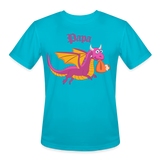 Pink Papa Dungeons, Diapers, & Dragon's Moisture Wicking Performance T-Shirt - turquoise