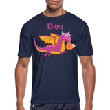 Pink Papa Dungeons, Diapers, & Dragon's Moisture Wicking Performance T-Shirt - navy