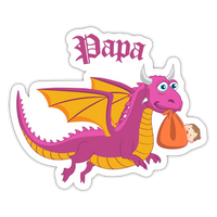 Pink Papa Dungeons, Diapers, & Dragon's Sticker - white matte