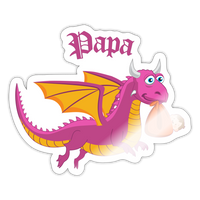 Pink Papa Dungeons, Diapers, & Dragon's Sticker - white glossy