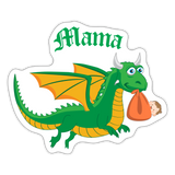 Green Mama Dungeons, Diapers, & Dragon's Sticker - white matte