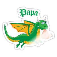 Green Papa Dungeons, Diapers, & Dragon's Sticker - white glossy