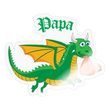 Green Papa Dungeons, Diapers, & Dragon's Sticker - transparent glossy